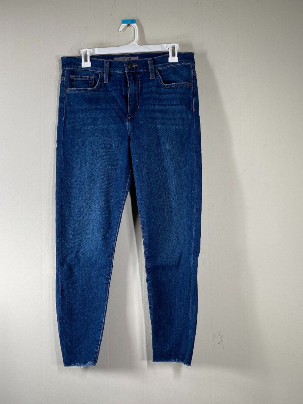 Joe's Jeans Charlize SKINNY Denim Women's 29 Mid Rise Blue Distressed Raw Hem